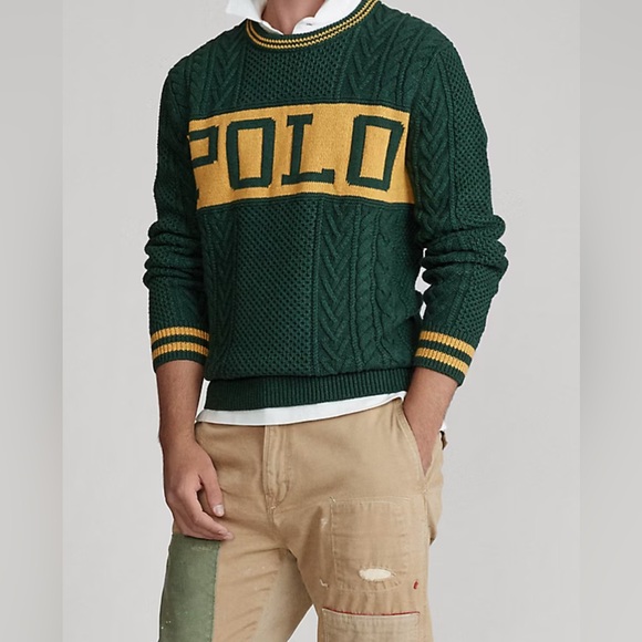Polo Ralph Lauren The Logo Aran Jumper Men’s Size XL